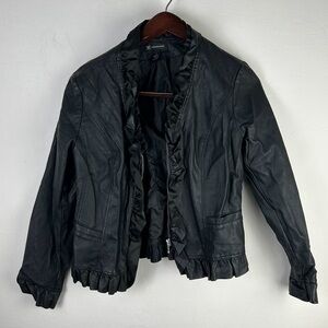 Black Ruffled Women's Jacket